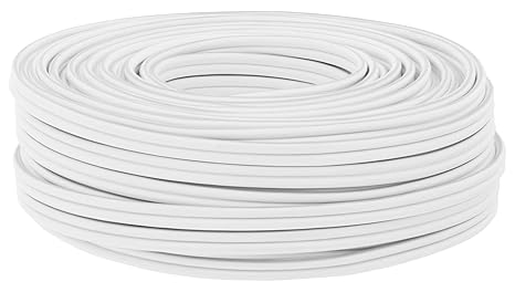 DCSk Lautsprecherkabel, Kupferkabel 25m für HiFi/Audio (Kabel Querschnitt 2 x 1,5mm²), weißes Boxenkabel mit Isolierung