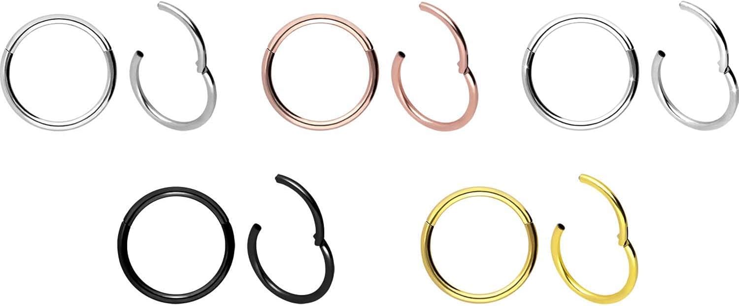 Piercingline® titanium segmental ring, clicker piercing, various sizes, Silberfarben, 1,6 mm Durchmesser | 8 mm Innendurchmesser - Image 3