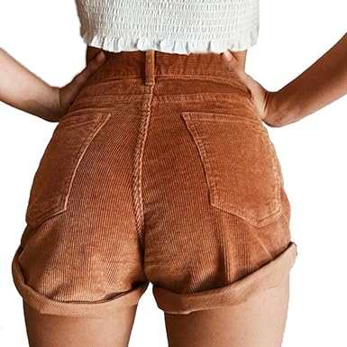 High Waist Corduroy Shorts at Amazon 