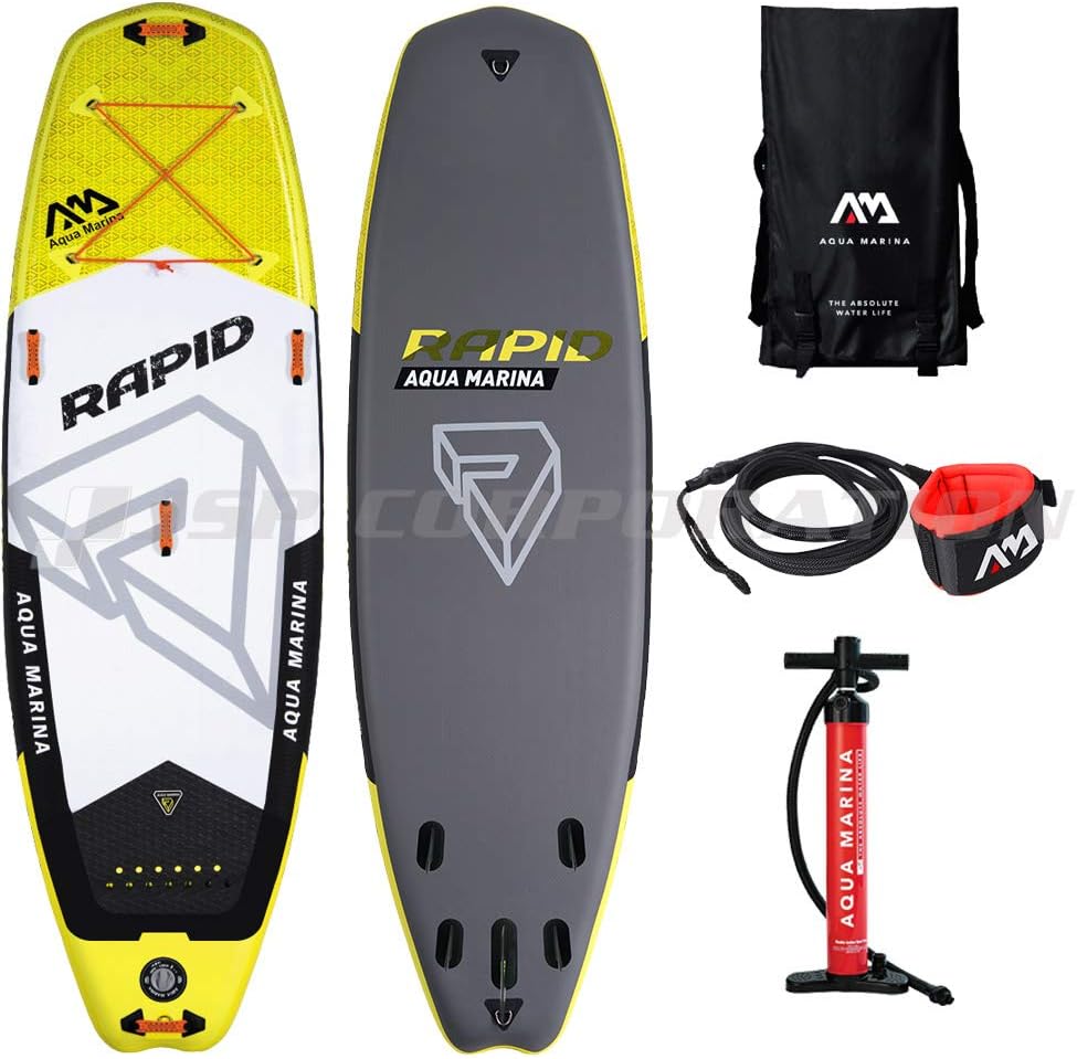 Aquamarina Rapid SUP Stand Up Paddle Board including Leash, Back Pack and Pump