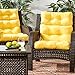 Greendale Home Fashions Outdoor High Back Chair Cushion (set of 2), Sunbeam