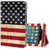 Ztotop Folio Case for Amazon Fire HD 8 Tablet (2017 and 2016 Release, 7th / 6th Generation) - Smart Cover Slim Folding Stand Case with Auto Wake / Sleep for Fire HD 8 Tablet, US Flag