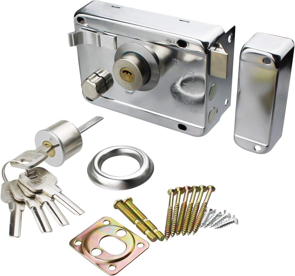 Xnrtop Home Door Gate Safety Vertical Keyway Cylinder Deadbolt Rim Lock