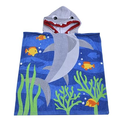 Serviette De Bain Avec Capuche Requin Pour Enfants Garçon
