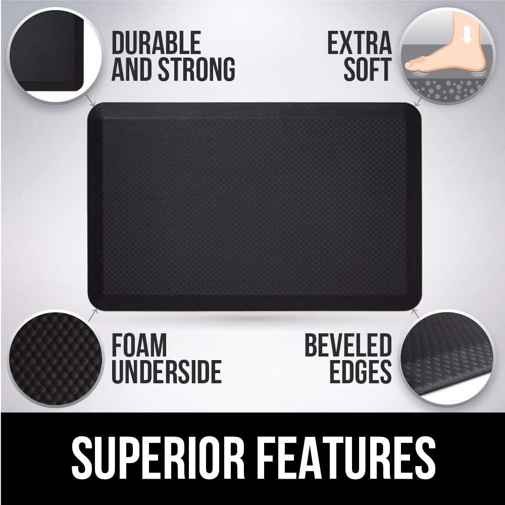Kangaroo Original Standing Mat Kitchen Rug, Anti Fatigue Comfort Flooring, Phthalate Free, Commercial Grade Pads, Ergonomic Floor Pad, Rugs for Office Stand Up Desk, 32x20, Wood: Kitchen & Dining