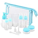 Kit Viaggio Liquidi 10 Pezzi - Contenitori 100ml Per Shampoo E Crema Con Borsa Trasparente - Foto 5