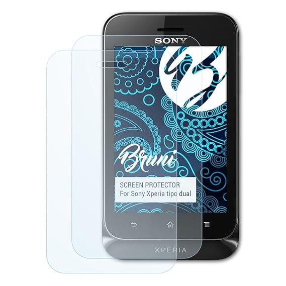 Bruni Schutzfolie für Sony Xperia tipo dual Folie, glasklare Displayschutzfolie (2X)