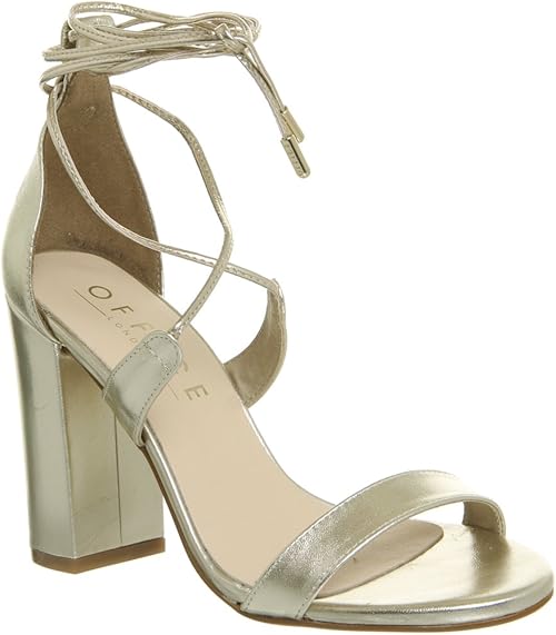 office gold block heels
