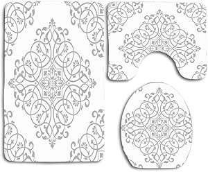 Silueta barroca victoriana gris Patrón de diseño abstracto Cortinas