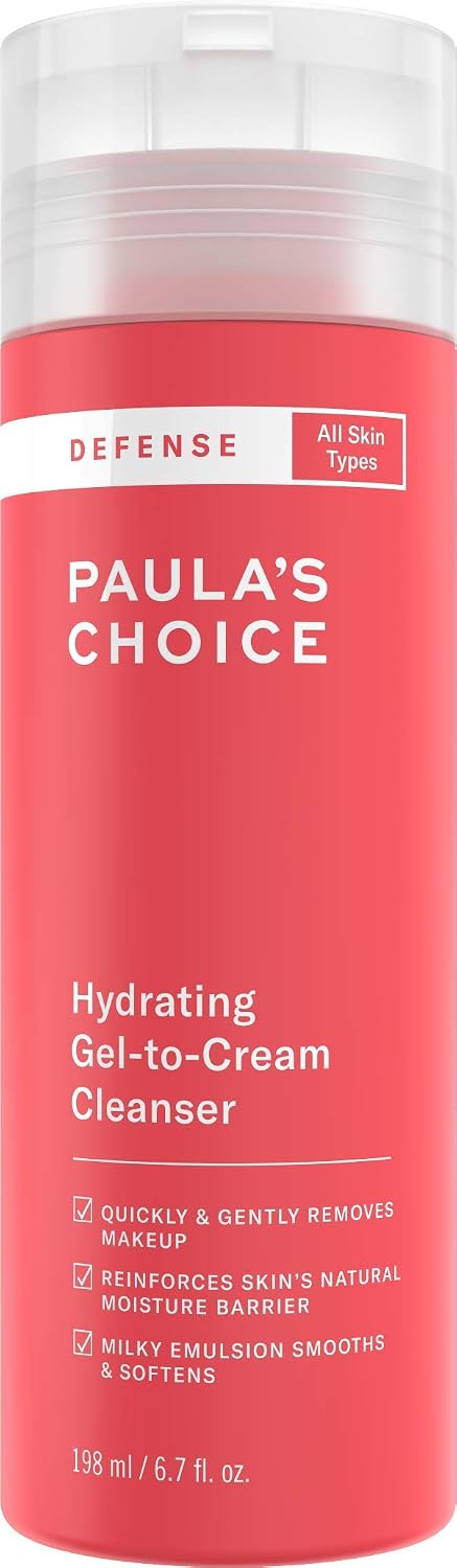 Paula’s Choice DEFENSE Gel to Cream Cleanser, Face Cleanser Gently Removes Makeup, for Soft & Clean Skin