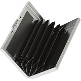 WeddHuis Porte-Carte De Crédit Métallique Avec Blocage RFID - Étui Slim 6 Slots Cartes De Visite, Design Élégant Et Robuste