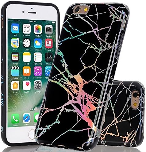 iPhone 6 Case, Swishly Laser Style Marble Design Cover, Colorful Lines Bling Bling Sparkling Shiny Flexible Glossy Soft Rubber TPU Case for iPhone 6 & iPhone 6S