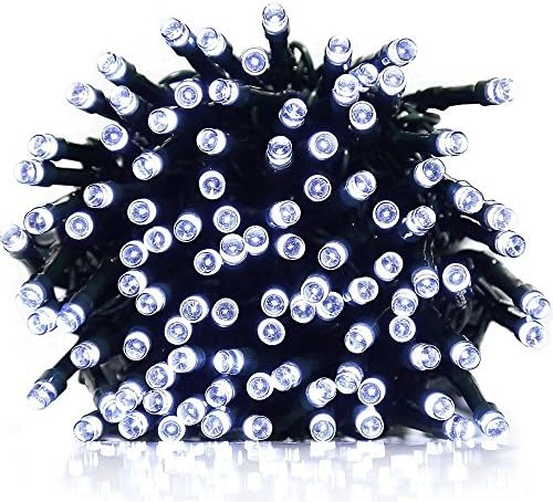 KEEDA 200LED Solar Fairy Lights String, 22M(72ft), 8 Lighting Mode, Waterproof S Outdoor Solar String lights，Outdoor Garden Lights，Christmas Party Lights，Starry Ambiance Decorative Lighting (White)