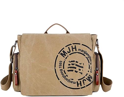 Amazon Rakulife ショルダー バッグ メンズ メッセンジャー トート 斜め掛け 防水 サイズ 大容量 カーキ 肩掛け斜めがけ 防水 バッグ 丈夫 4色 斜めかけバッグ メンズ 帆布 多機能 カジュアル ショルダーバッグ ズックバッグ カーキ Rakulife ショルダーバッグ