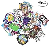 Stickers [50/104/110 PCS], Waterproof Vinyl Stickers for Laptop, Car, Bicycle, Helmet, Skateboard, Luggage No-Duplicate Stickers Per Set(A & B). (R&M50B)