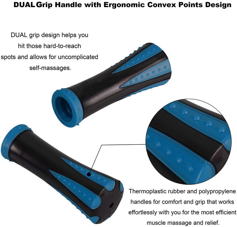 Yansyi Muscle Roller Stick for Athletes - Body Massage Roller Stick - Release Myofascial Trigger Points Reduce Muscle Soreness Tightness Leg Cramps & Back Pain for Physical Therapy & Recovery (Blue 1): Health & Personal Care