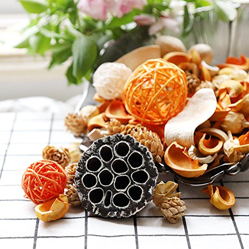 image for Qingbei Rina Gifts,Orange Potpourri Bag,including Big lotus pod,Flower