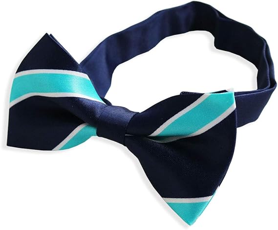 Amazon Quintetto ジュニア用 ストライプ柄 蝶ネクタイ 子供用 キッズ 女性用 日本製 卒園式 入学式 結婚式 ステージ衣装 07 0004 ネイビー サックス ファッション小物 通販