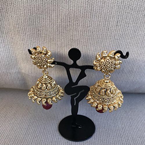 Antique type plain big jumka earrings