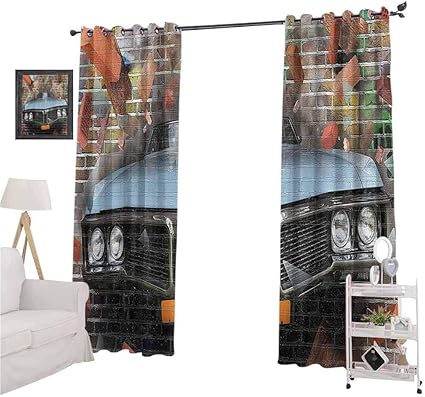 Cars Decor Collection - Cortina con ojales para dormitorio, diseño