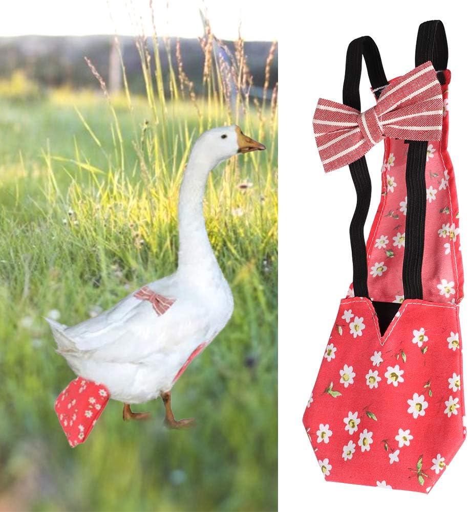 Chicken Diaper Washable Reusable Poultry Cloth Diapers Fashionable Nappy for Goose Duck Hen Chicken Pigeon(Red M) - Image 3