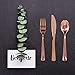 300 Rose Gold Plastic Silverware Set Disposable Cutlery - Heavy Duty Flatware Set - Includes 100 Forks, 100 Spoons, 100 Knives for Parties, Weddings, and Catering
