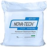 NT1-44 NOVA-TECH Lint Free Nonwoven Cleanroom Wipes, 4" Length, 4" Width, Pack of 1200