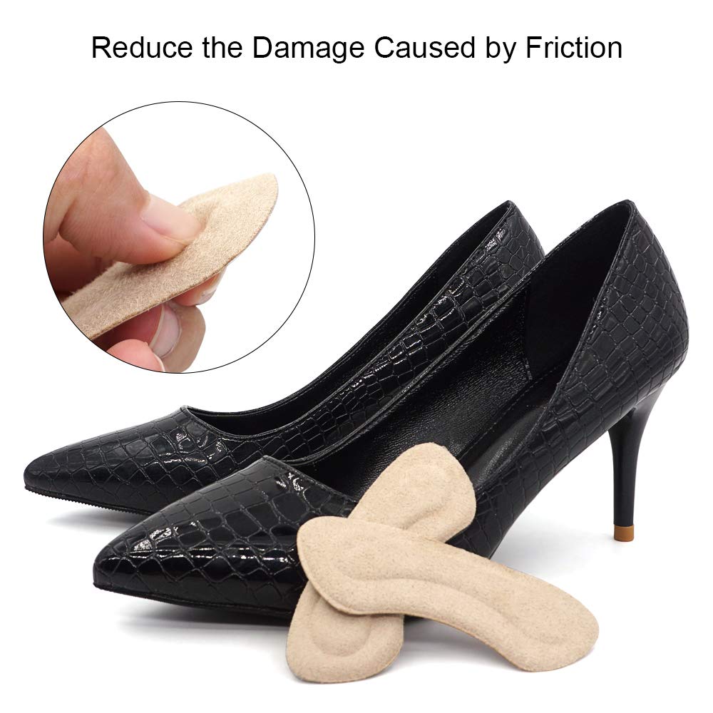 Dr. Shoesert Heel Grips for High Heels, Heel Cushion Inserts for Women and Men, Self-Adhesive Heel Protectors (3 Colors - 6 Pairs)