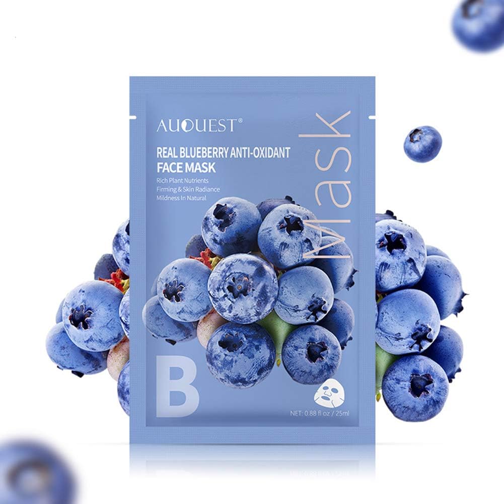 ELINKMALL Blueberry Essence Mask Hydrating Control Oil Pores Shrinking Firming Skin Face Serum