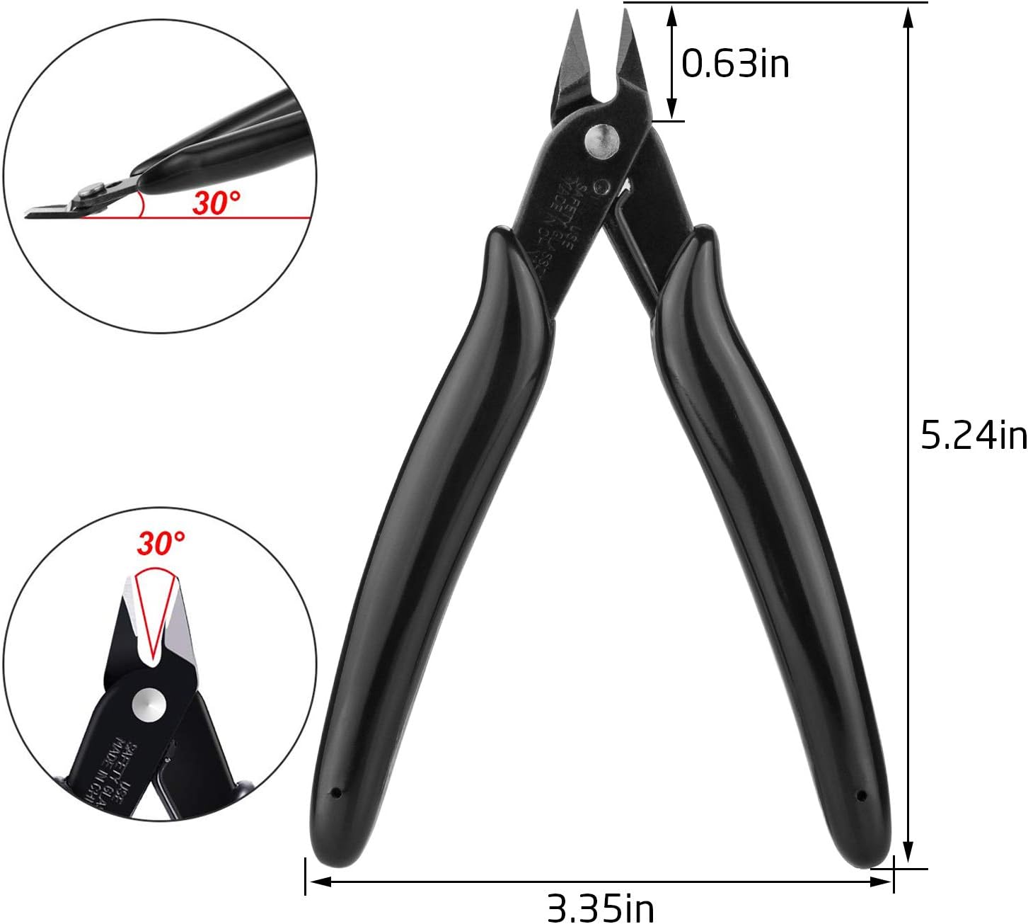 STARVAST 5In Side-Cutting Plier Wire Cutter - 6 Pack, Black - Image 3