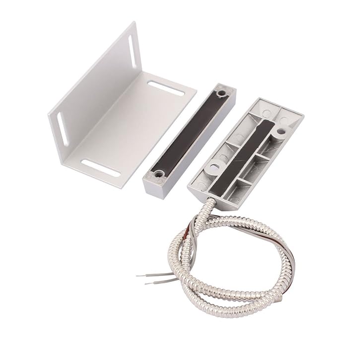 Amazon.com: eDealMax Conjunto OZ-55ZL Hierro Puerta enrollable No + NC interruptor de láminas magnético w Cable y estante: Electronics