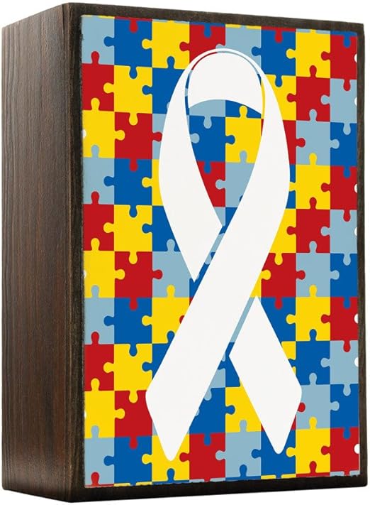 Amazon Com Inspired Home Autism Awareness Puzzle Pieces Wood