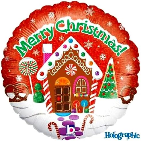 Fantastic Floatables GINGERBREAD HOUSE Prismatic 18 inch STRINGLESS FLYING PET Balloon ANTI-GRAVITY TOY HOVERS and FLOATS in MID-AIR - Includes Height Control Weights