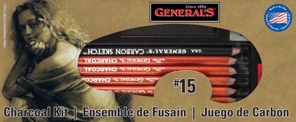 General Pencil Charcoal Kit, 12-Piece