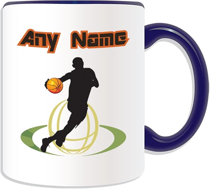 UNIGIFT Personalised Gift Basketball Mug (Sport Outline Design Theme