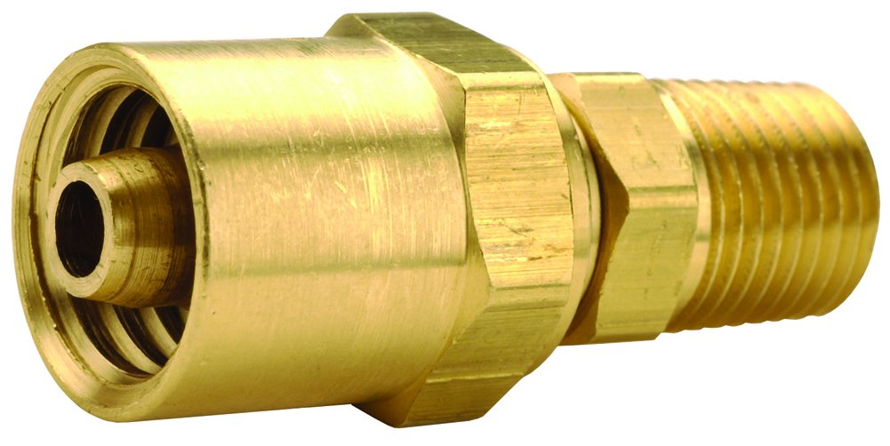 Dixon 5/16 Hose ID x 9/16 OD x 3/8 NPTF BN253RU56 Brass Reusable Male