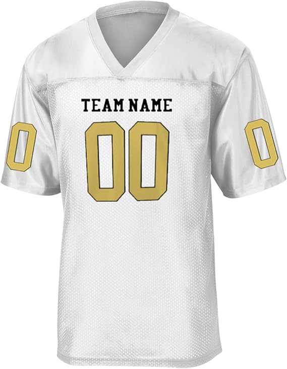Custom Football Jersey (White, Small) Clothing