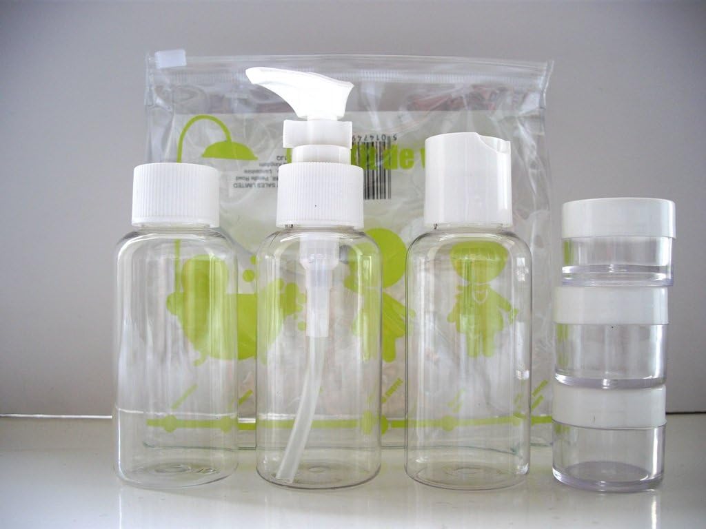 County 7 Piece Travel Bottle Set - Flight Holiday Set Airline Approved - 1 Pack, Clear - Image 4