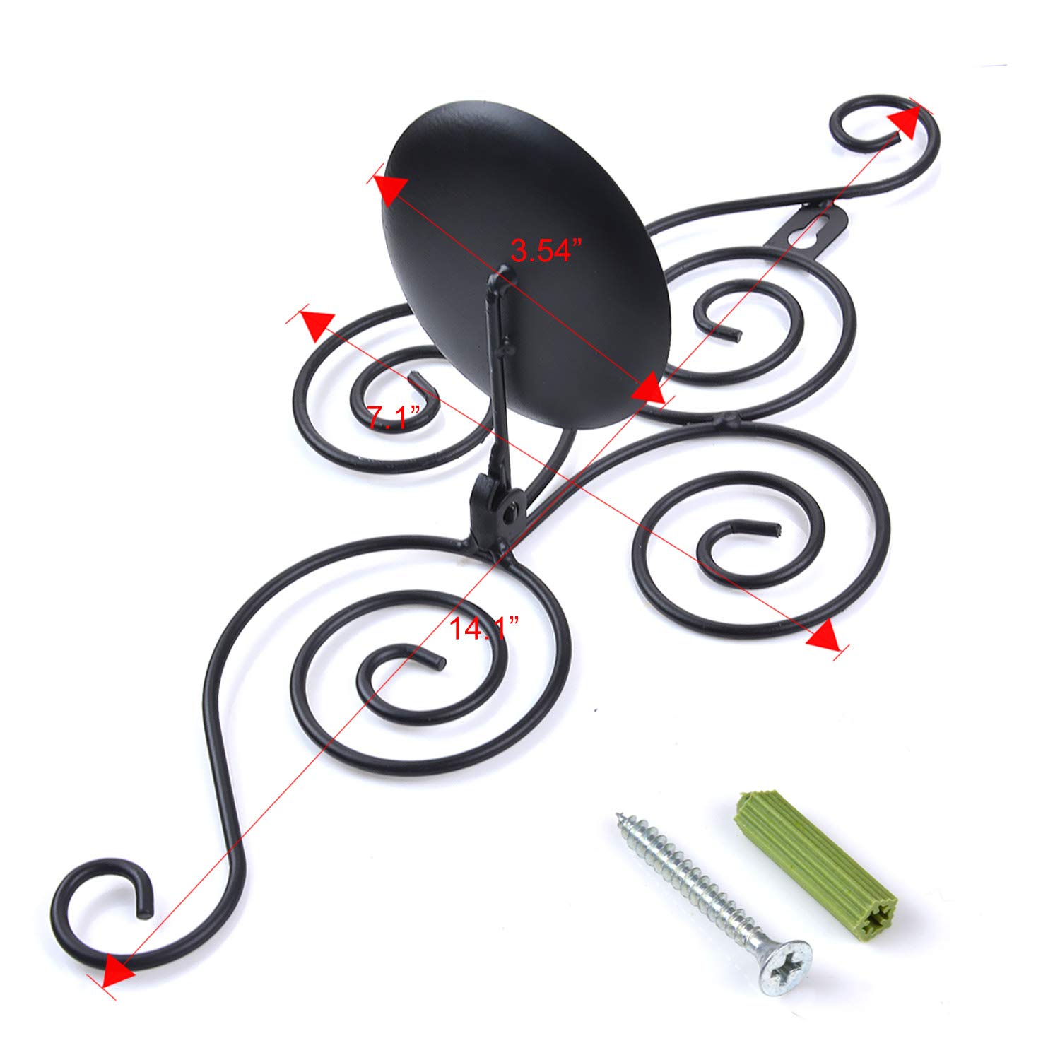 Wall Sconces Candle Holder, Kathy Set of 2 Elegant Swirling Iron Hanging Wall Mounted Decorative Candle Sconce for Living Room Home Decorations,Weddings,Event,Black