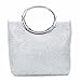UBORSE Women's Bling Crystal Rhinestone Evening Clutch Prom Party Handbag Wedding Purse Silver