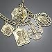 RechicGu Vintage Gold Catholic Religious Church Medals Cross Chain Cuff Pray Bracelet Bangle Charm Inspirational Bible Jesus Saints Pray for US