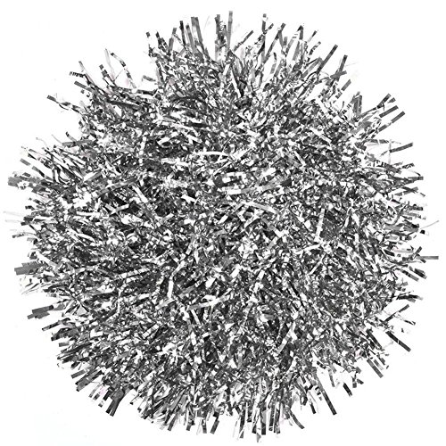 Eboxer 6 Pieces Cheerleader Pom Poms for Competition Dance Party, Cheerleading Pom Ball(Silver)