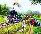 Sqailer 5D DIY Diamond Painting Full Square Drill Train Rhinestone Embroidery for Wall Decoration 12X16 inches
