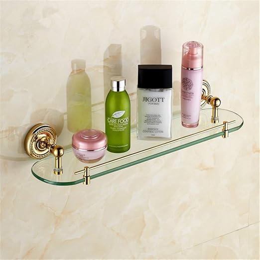 TowelRackQX Badezimmerregal，Kupfer Goldener Handtuchhalter Doppelregal