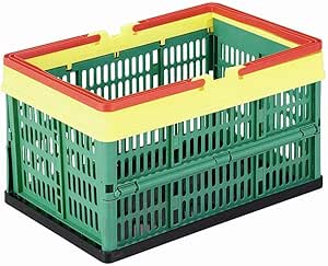 Cesta de la compra, de plástico, plegable, con asa, 16 l
