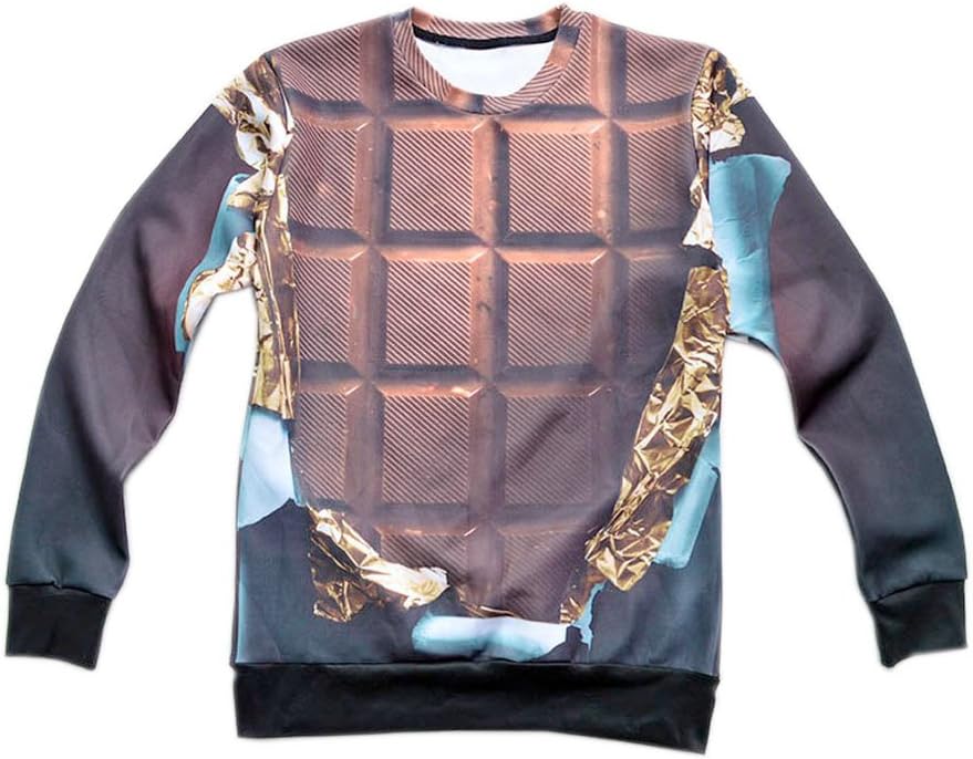 Long Sleeve 3d Food Chocolate Bar Printed Hoodies Sweatshirt (Size S)