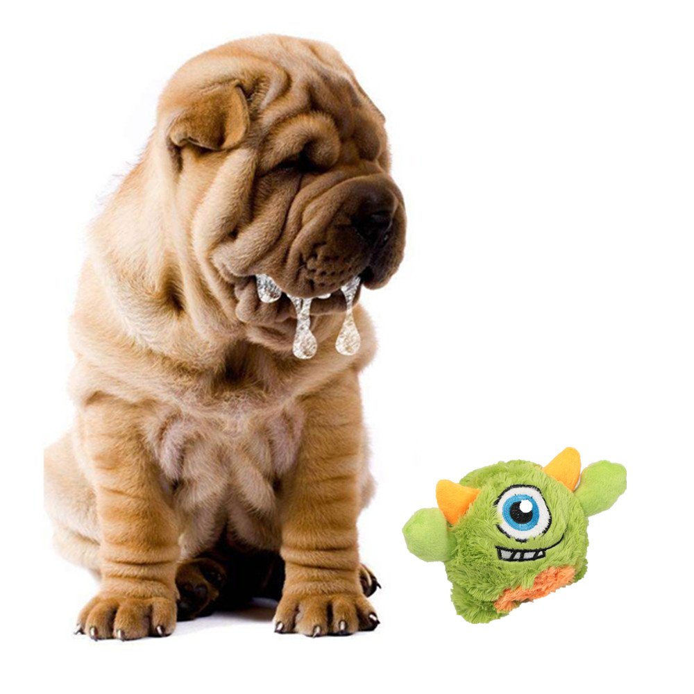 huglove Big Dog Plush Squeaky Ball Toys for Exercise Entertainment Boredom Crazy Bouncer Toy Floating Ball for Medium and Large Dogs Green