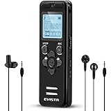 EVISTR 16gb Digital Voice Reorder Line In - Portable Recorders for Lectures Voice Activated Recording Device with Playback, USB Rechargeable