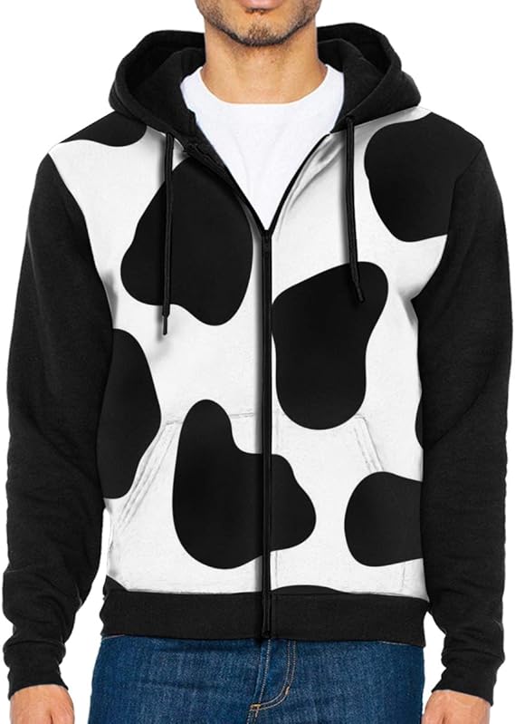 Amazon Co Jp コート パーカー 牛柄 動物柄 メンズ フード付き ファスナー式 スポーツ ジャケット ファッション 春 秋 冬 S Xxl 服 ファッション小物