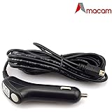 In Car Charger Amacam AM-CC1 with USB Port. 3.5M Long Cable with Female Mini USB Connector. Suitable For Car Cameras Sat Navs & Other Android Devices.